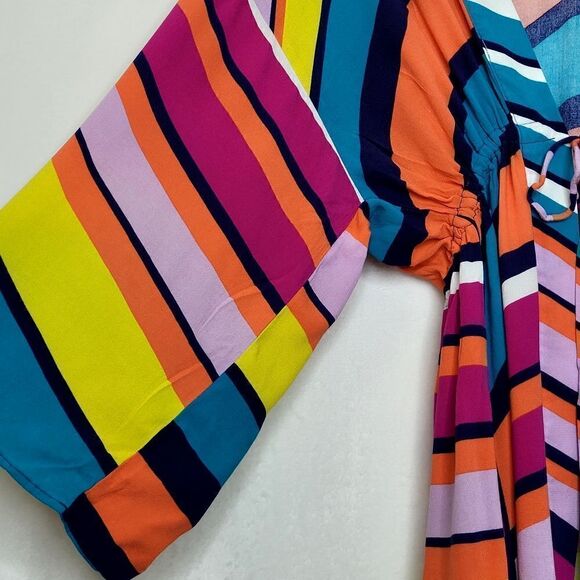 Trina Turk Multicolor Stripe Beach Coverup Size Small - Picture 4 of 13